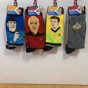 Mens Star Trek Crew Socks Lot Of 4 Mens Size 10-13